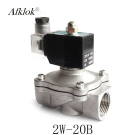 Válvula de solenoide elétrica de aço inoxidável da C.A. de 2W-20B 220V para a água