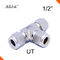 316 forjou os encaixes de tubo de aço inoxidável certificação do CE de Sturcture do T polegada de 1/2 da”