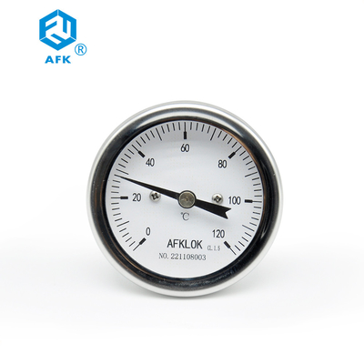 Tipo bimetálico industrial axial Poof do seletor do grau dos termômetros 0 - 120 da corrosão
